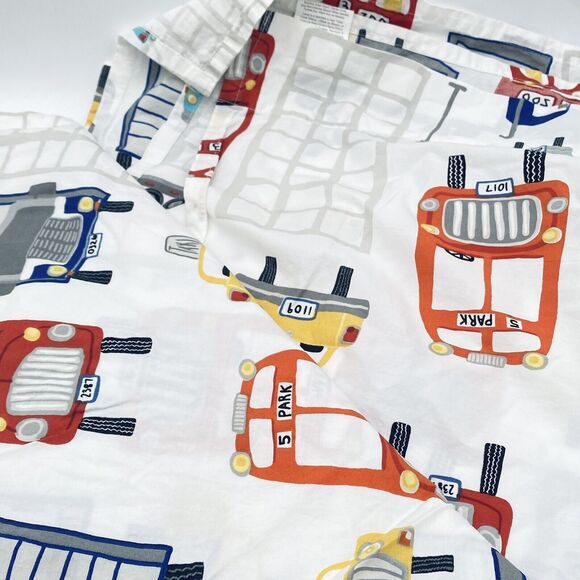 Pottery Barn Kids Transportation Themed Twin Flat Sheet Taxi Car Truck Zoo Bus - Picture 4 of 8